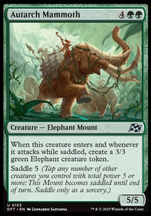 (153) Magic The Gathering Aetherdrift Single: Autarch Mammoth Holo Uncommon