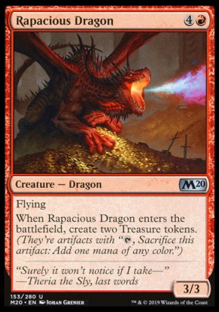 (153/280) Magic The Gathering Core 2020 Single: Rapacious Dragon Holo Uncommon