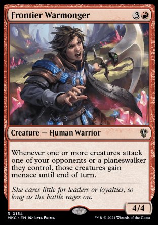 (154) Magic The Gathering Commander: Murders at Karlov Manor Single: Frontier Warmonger Rare