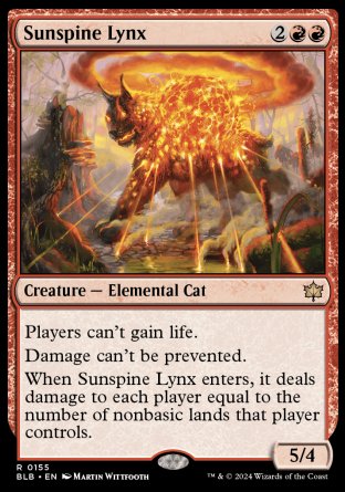 (155) Magic The Gathering Bloomburrow Single: Sunspine Lynx Holo Rare