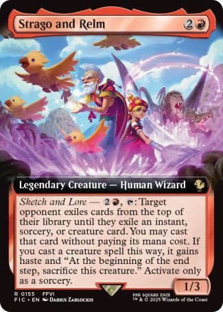 (155) Magic The Gathering Commander: Magic: The Gathering - FINAL FANTASY: Extras Single: Strago and Relm Holo Rare