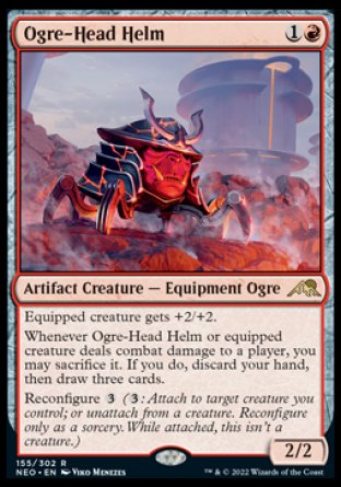 (155) Magic The Gathering Kamigawa: Neon Dynasty Single: Ogre-Head Helm Rare