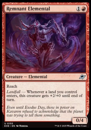 (155) Magic The Gathering Edge of Eternities Single: Remnant Elemental Uncommon