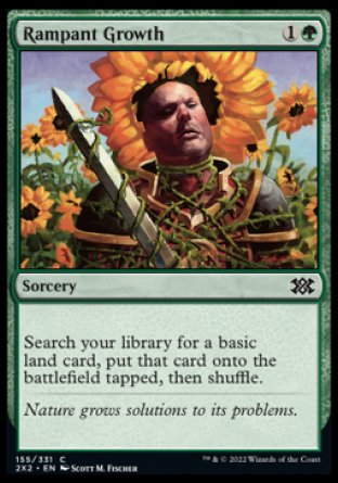 (155) Magic The Gathering Double Masters 2022 Single: Rampant Growth Holo Common