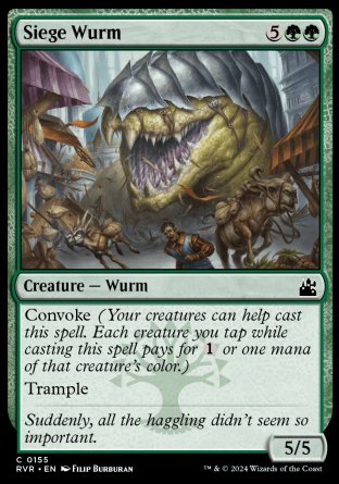 (155) Magic The Gathering Ravnica Remastered Single: Siege Wurm Common