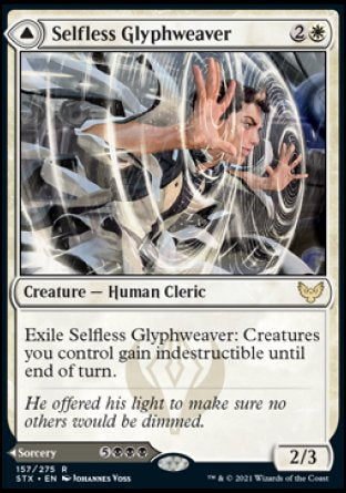 (157) Magic The Gathering Strixhaven: School of Mages Single: Selfless Glyphweaver // Deadly Vanity Holo Rare