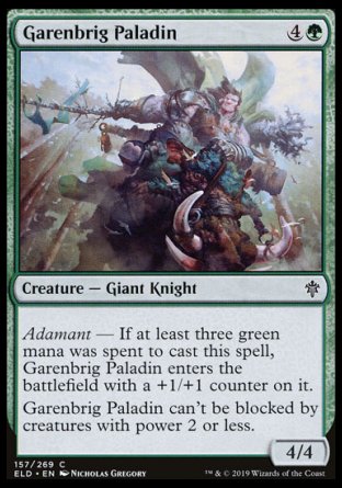 (157/269) Magic The Gathering Throne of Eldraine Single: Garenbrig Paladin Holo Common