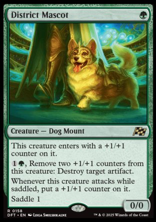 (158) Magic The Gathering Aetherdrift Single: District Mascot Holo Rare