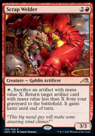 (159) Magic The Gathering Kamigawa: Neon Dynasty Single: Scrap Welder Holo Rare