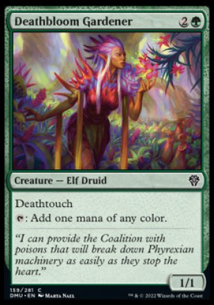 (159) Magic The Gathering Dominaria United Single: Deathbloom Gardener Common