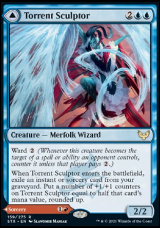 (159) Magic The Gathering Strixhaven: School of Mages Single: Torrent Sculptor // Flamethrower Sonata Holo Rare