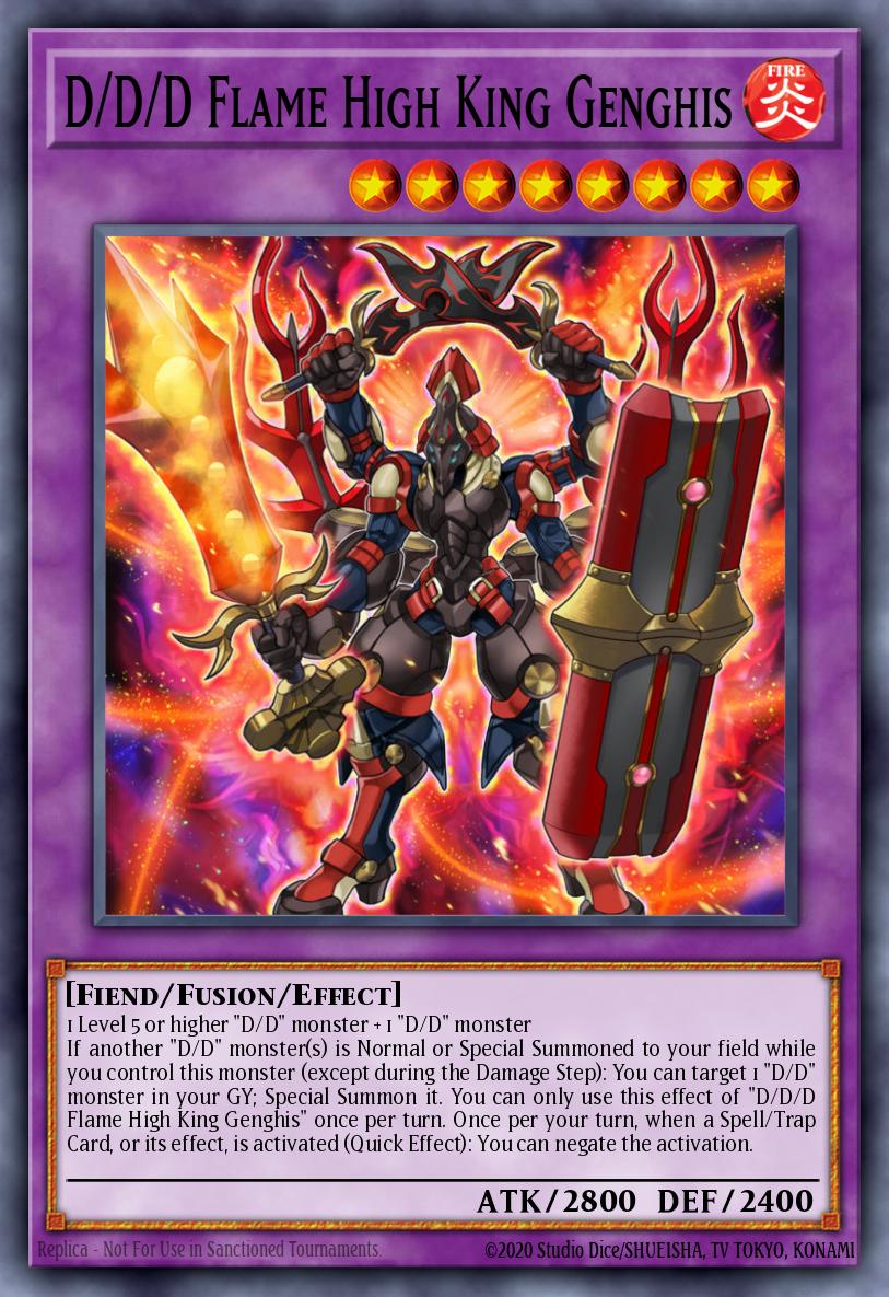 (229) YuGiOh TCG MP19: 2019 Gold Sarcophagus Tin Mega Pack Single: D/D/D Flame High King Genghis Super Rare