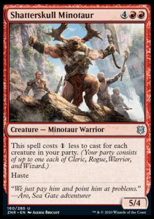 (160/280) Magic The Gathering Zendikar Rising Single: Shatterskull Minotaur Holo Uncommon