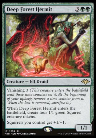 (161/254) Magic The Gathering Modern Horizons Single: Deep Forest Hermit Holo Rare