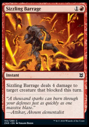(162/280) Magic The Gathering Zendikar Rising Single: Sizzling Barrage Holo Common