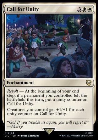 (163) Magic The Gathering Commander: The Lord of the Rings: Tales of Middle-earth Single: Call for Unity Rare