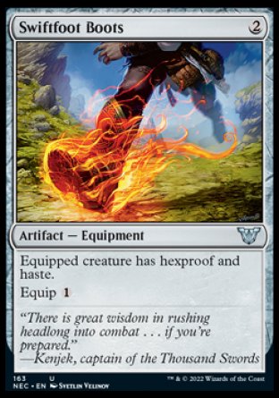 (163) Magic The Gathering Commander: Kamigawa: Neon Dynasty Single: Swiftfoot Boots Holo Uncommon