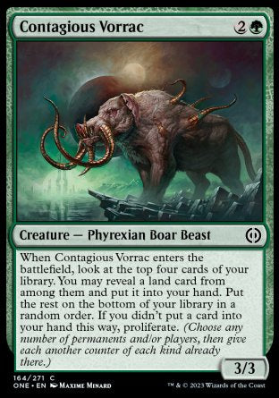 (164) Magic The Gathering Phyrexia: All Will Be One Single: Contagious Vorrac Holo Common