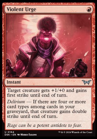 (164) Magic The Gathering Duskmourn: House of Horror Single: Violent Urge Uncommon