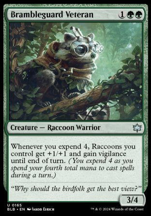 (165) Magic The Gathering Bloomburrow Single: Brambleguard Veteran Holo Uncommon