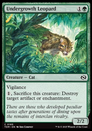 (165) Magic The Gathering Tarkir: Dragonstorm Single: Undergrowth Leopard Holo Common