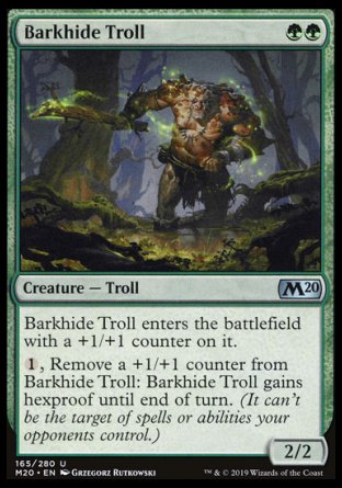(165/280) Magic The Gathering Core 2020 Single: Barkhide Troll Holo Uncommon