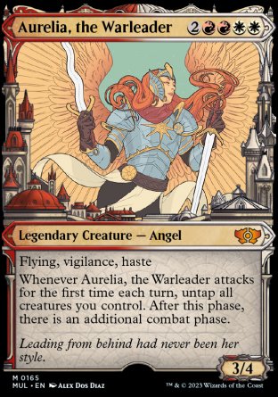 (165) Magic The Gathering Multiverse Legends Single: Aurelia, the Warleader (V.3) Mythic