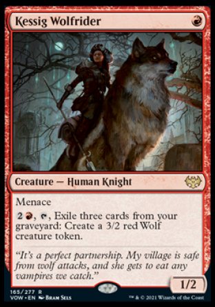 (165) Magic The Gathering Innistrad: Crimson Vow Single: Kessig Wolfrider Holo Rare