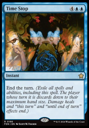 (166) Magic The Gathering Magic: The Gathering Foundations Single: Time Stop Holo Rare