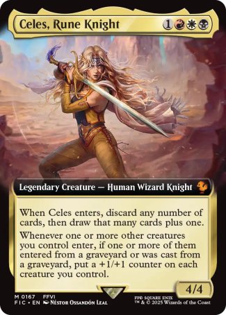 (167) Magic The Gathering Commander: Magic: The Gathering - FINAL FANTASY: Extras Single: Celes, Rune Knight (V.1) Holo Mythic
