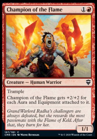 (167/361) Magic The Gathering Commander Legends Single: Champion of the Flame Holo Common