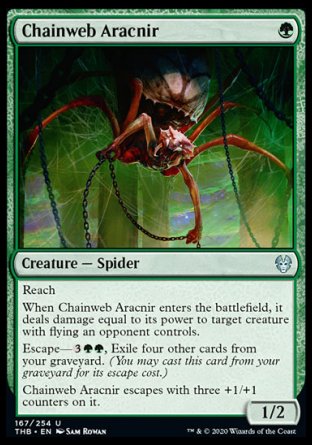 (167/254) Magic The Gathering Theros Beyond Death Single: Chainweb Aracnir Holo Uncommon