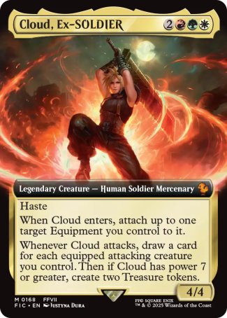(168) Magic The Gathering Commander: Magic: The Gathering - FINAL FANTASY: Extras Single: Cloud, Ex-SOLDIER (V.1) Holo Mythic