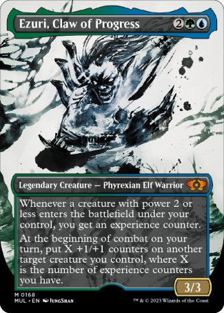 (168) Magic The Gathering Multiverse Legends Single: Ezuri, Claw of Progress (V.4) Holo Mythic