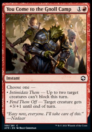 (168) Magic The Gathering Adventures in the Forgotten Realms Single: You Come to the Gnoll Camp Common