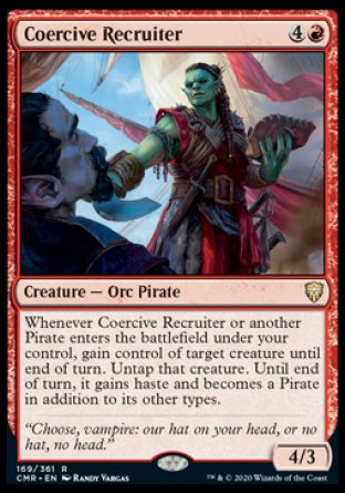 (169/361) Magic The Gathering Commander Legends Single: Coercive Recruiter Holo Rare