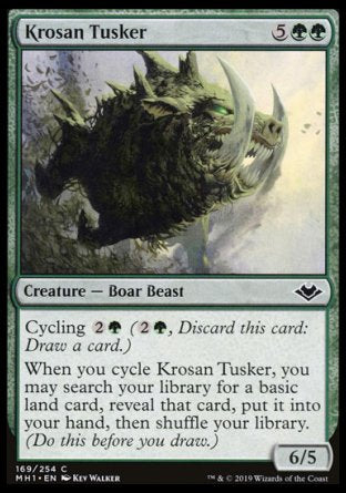 (169/254) Magic The Gathering Modern Horizons Single: Krosan Tusker Holo Common