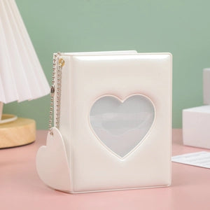 Mini Photo Album: Photocard Binder: PVC Heart: White