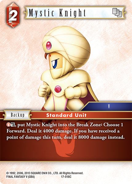(018) Final Fantasy TCG Rebellion's Call Single: Mystic Knight (17-018) Holo Common