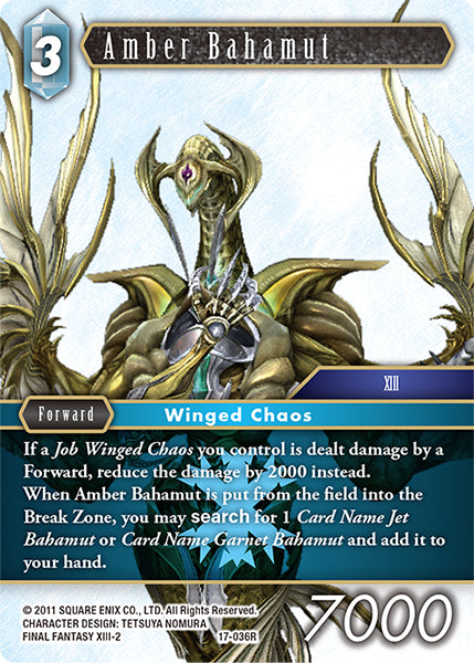 (036) Final Fantasy TCG Rebellion's Call Single: Amber Bahamut (17-036) Holo Rare