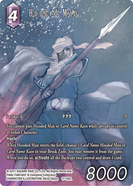(102) Final Fantasy TCG Rebellion's Call Single: Hooded Man (17-102) (V.2) Holo Legend