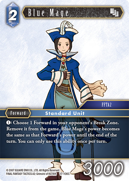 (106) Final Fantasy TCG Rebellion's Call Single: Blue Mage (17-106) Common