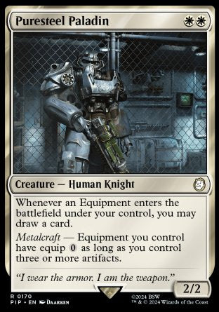 (170) Magic The Gathering Universes Beyond: Fallout Single: Puresteel Paladin Rare