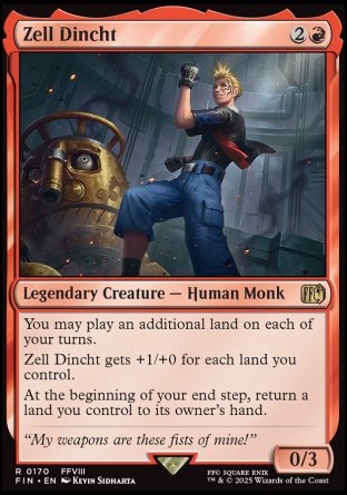 (170) Magic The Gathering Magic: The Gathering - FINAL FANTASY: Promos Single: Zell Dincht Holo Rare