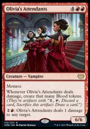 (172) Magic The Gathering Innistrad: Crimson Vow Single: Olivia's Attendants Rare