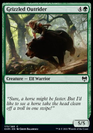 (173/285) Magic The Gathering Kaldheim Single: Grizzled Outrider Holo Common