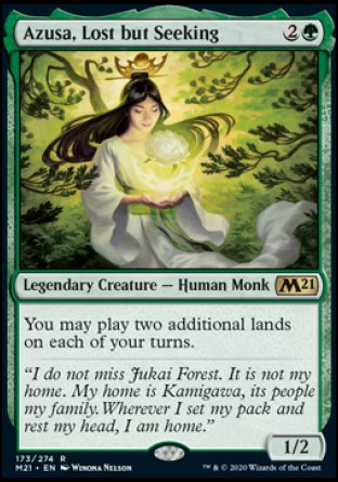 (173) Magic The Gathering Core 2021: Promos Single: Azusa, Lost but Seeking (V.1) Holo Rare