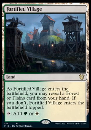 (174) Magic The Gathering Commander: Innistrad: Midnight Hunt Single: Fortified Village Rare
