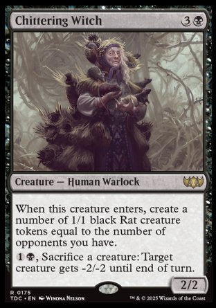 (175) Magic The Gathering Commander: Tarkir: Dragonstorm Single: Chittering Witch Rare
