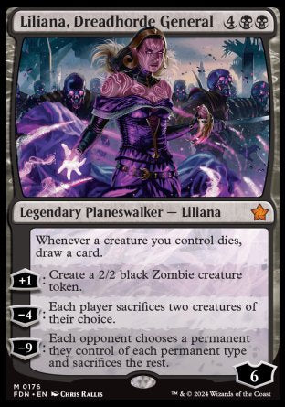 (176) Magic The Gathering Magic: The Gathering Foundations Single: Liliana, Dreadhorde General Mythic